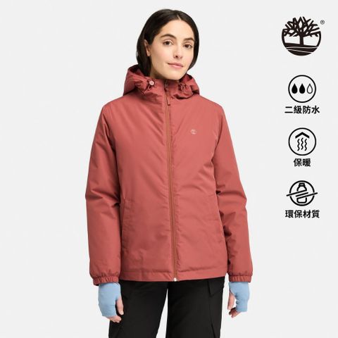 Timberland 女款暗紅色防潑水保暖外套|A6SGHEFU