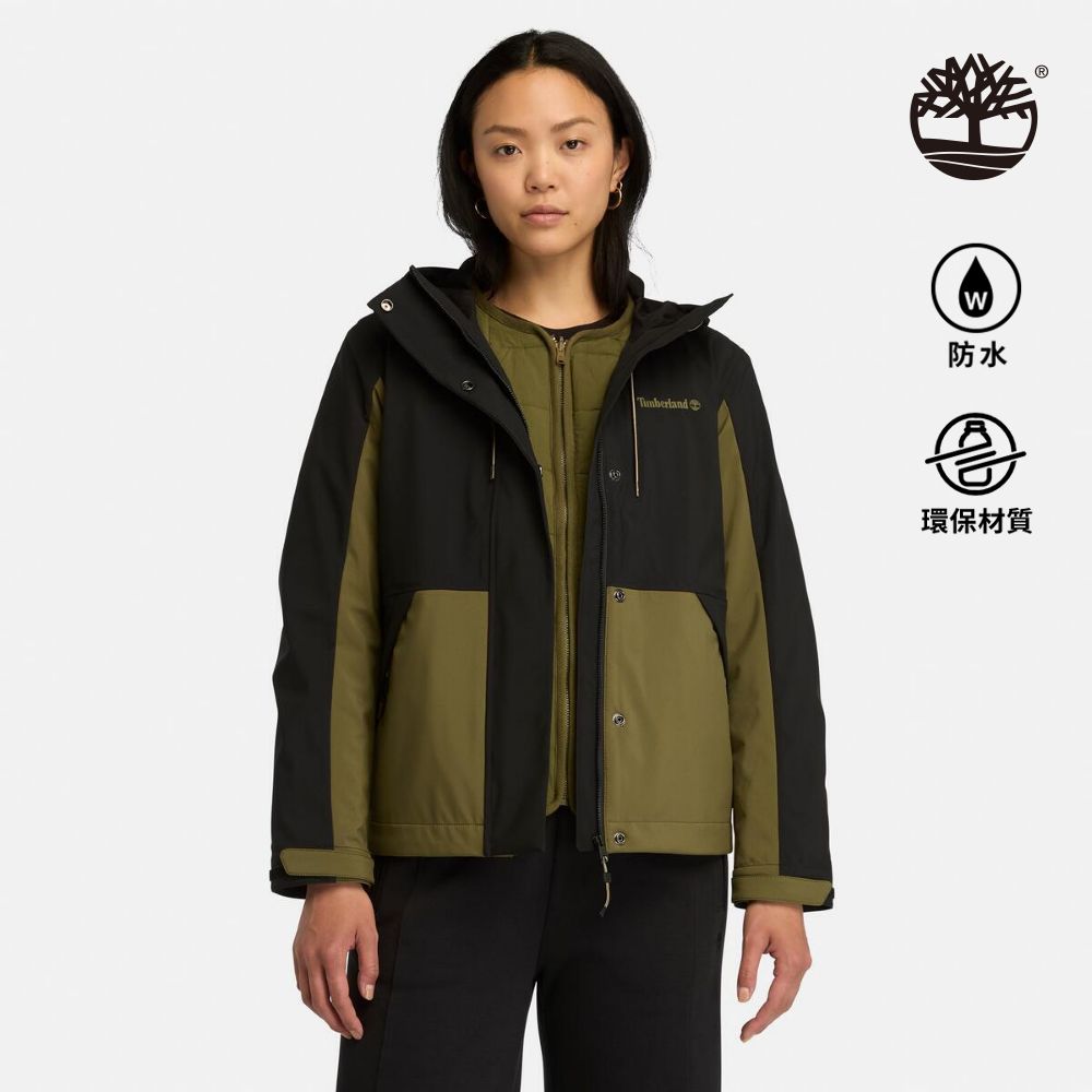 Timberland 女款深橄欖綠防潑水3合1外套|A5ZQYDY7