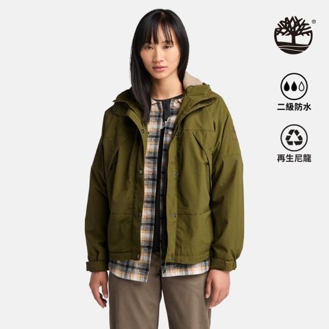 Timberland 女款橄欖綠色Winnick防潑水抓絨內裡外套|A5ZPQ302