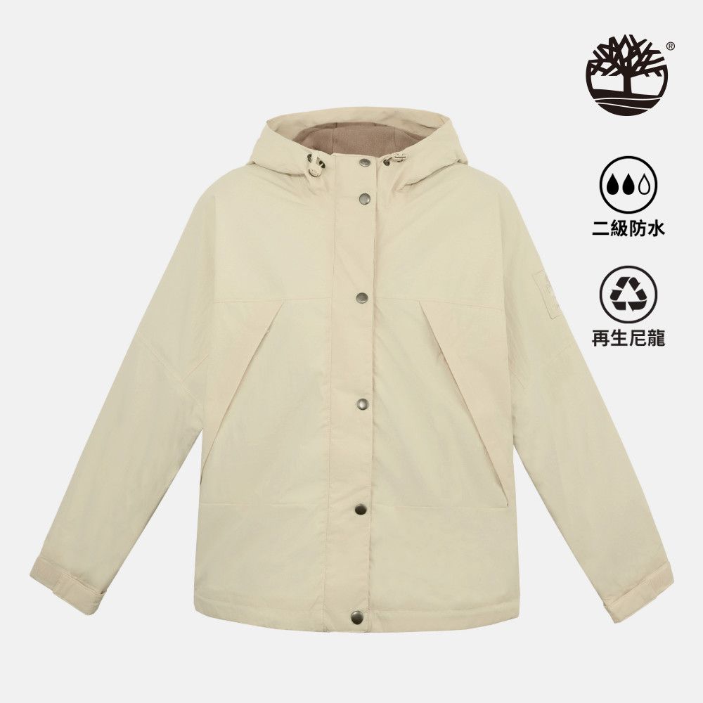 Timberland 女款象牙色Winnick防潑水抓絨內裡外套|A5ZPQEFL