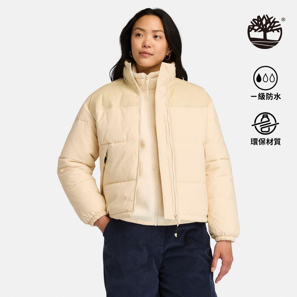 Timberland 女款奶油白再生羽絨保暖外套|A6HBWEGI