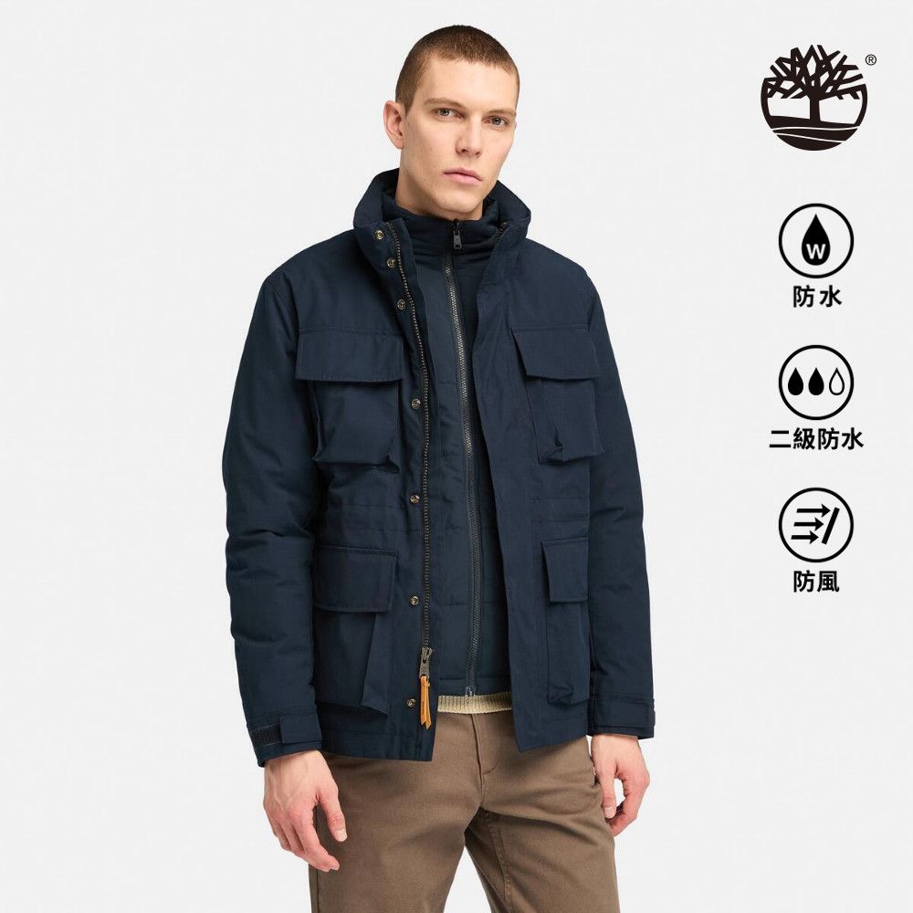 Timberland 男款深寶石藍防水3合1外套｜A5MBP433