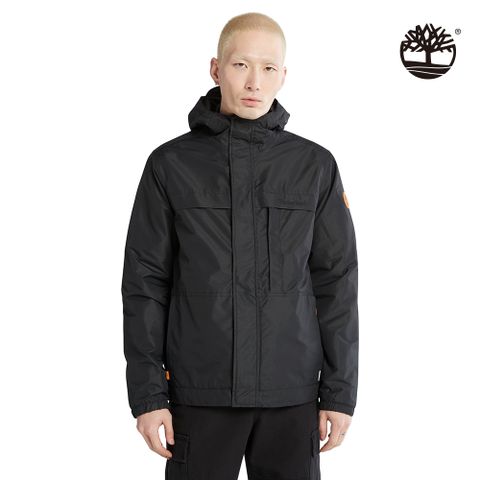 (客補單)Timberland 男款黑色防潑水環保材質廓形連帽外套|A695W001