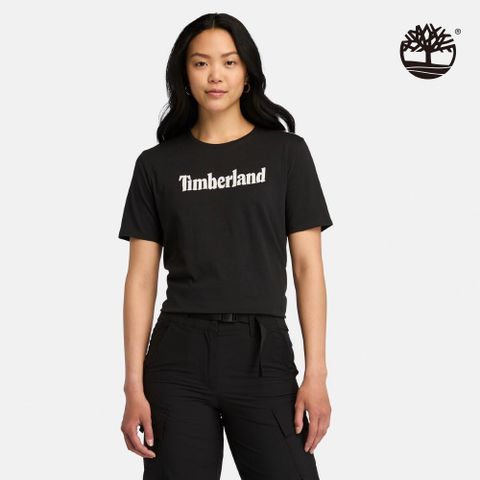 Timberland 女款黑色LOGO休閒短袖T恤|A6AZP001