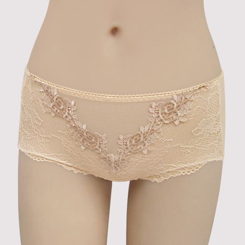 瑪登瑪朵 無鋼圈so Vbra  低腰平口三角網內褲(泡芙膚)