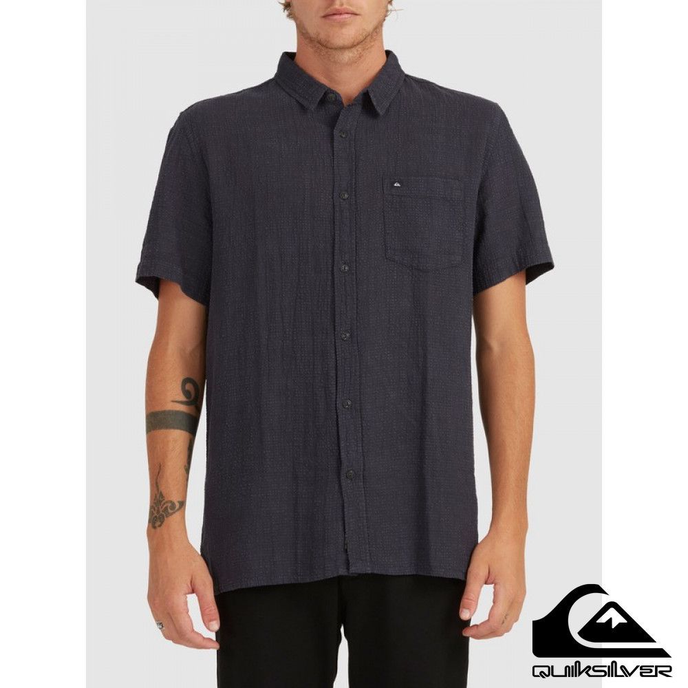 QUIKSILVER STITCH WAVES SS 短袖襯衫 黑色