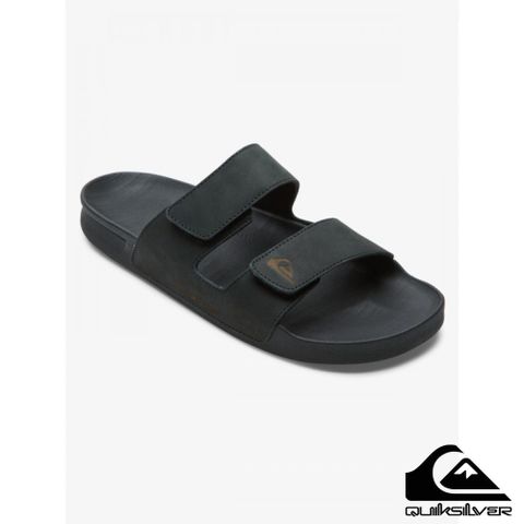 QUIKSILVER RIVI LEATHER DOUBLE ADJUST 皮革拖鞋 黑色