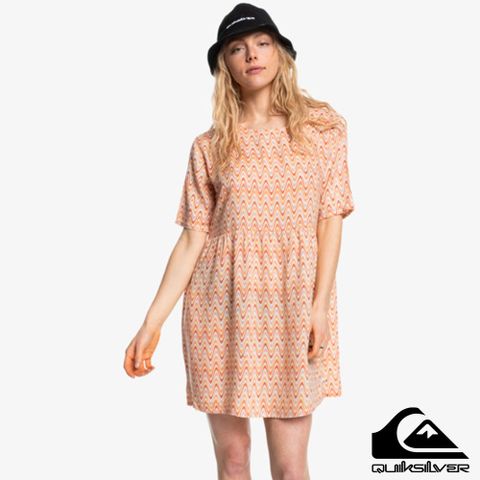 QUIKSILVER COSMIC RIPPLE SS DRESS 洋裝 粉橘