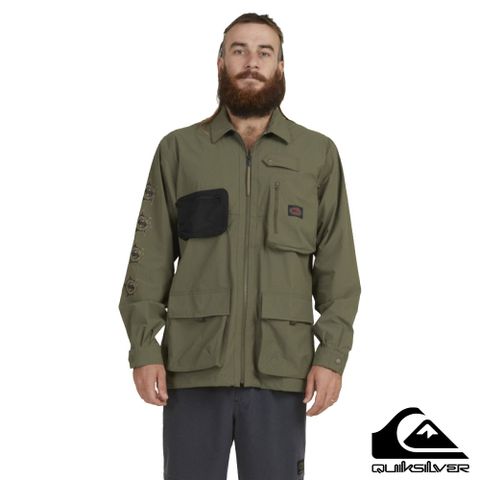 QUIKSILVER UNDER SKY LS SHIRT 長袖襯衫 軍綠