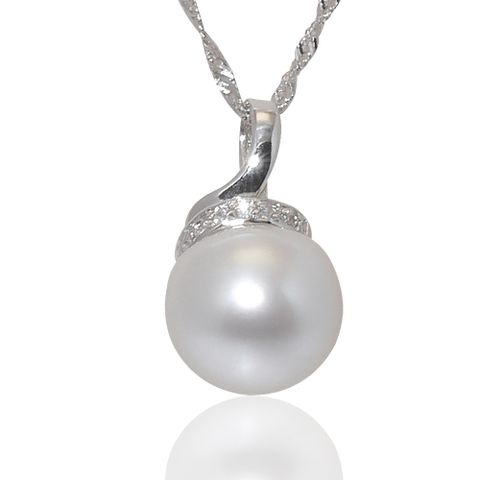 【小樂珠寶】3A正圓南洋深海貝珍珠項鍊