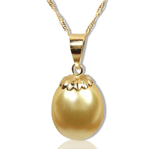 【小樂珠寶】3A正圓南洋深海貝珍珠項鍊