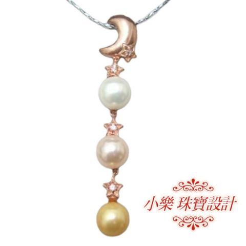 【小樂珠寶】頂級天然珍珠7-8mm項鍊墜鍊