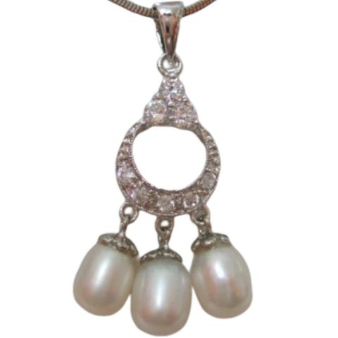 【小樂珠寶】頂級天然珍珠7-8mm項鍊墜鍊