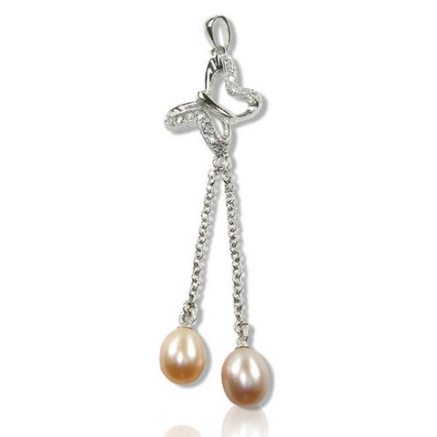 【小樂珠寶】頂級天然珍珠7-8mm項鍊墜鍊