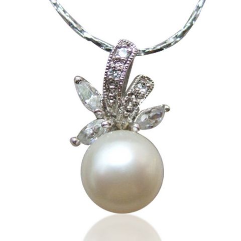 【小樂珠寶】頂級天然珍珠7-8mm項鍊墜鍊