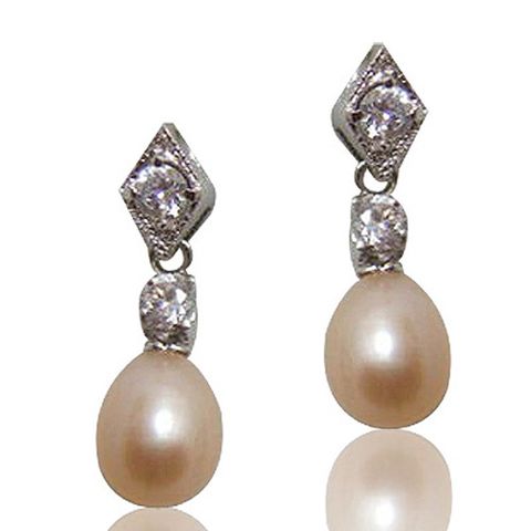 【小樂珠寶】頂級天然珍珠7-8mm耳環