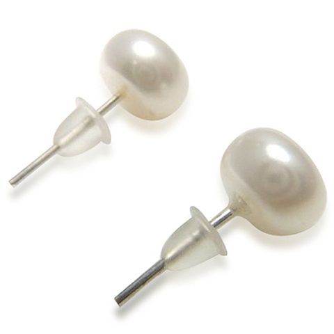 【小樂珠寶】頂級天然珍珠7-8mm耳環