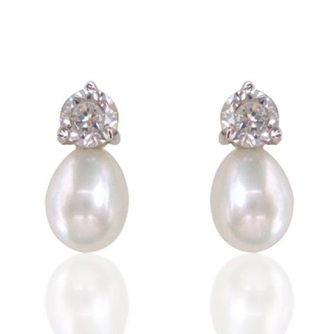 【小樂珠寶】頂級天然珍珠7-8mm耳環