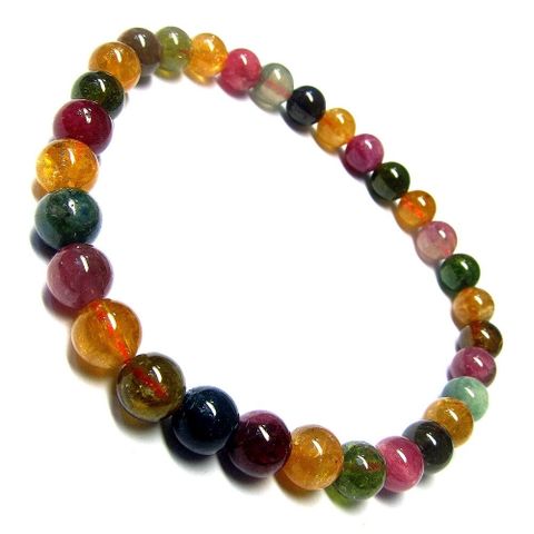 【小樂珠寶】七彩碧璽手鍊手珠(增強磁場)