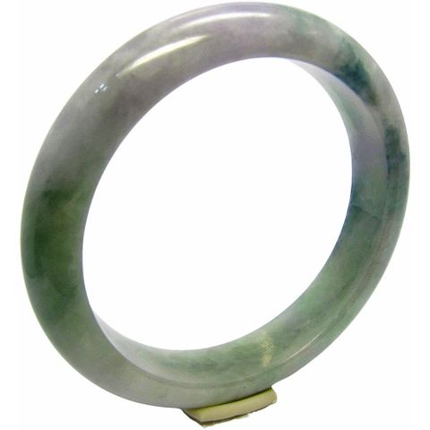 【小樂珠寶】翡翠手鐲紫霞帶膠細膩藍天然A貨玉鐲(手圍18.3號 內徑57.5mm V797)