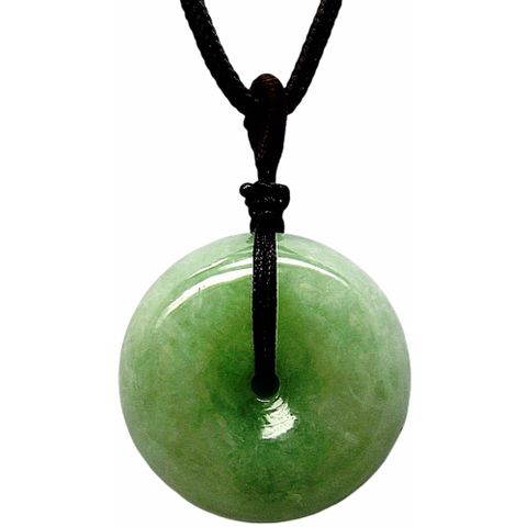 厚實圓潤胖平安扣 天然A貨翡翠玉石吊墜子項鍊H19
