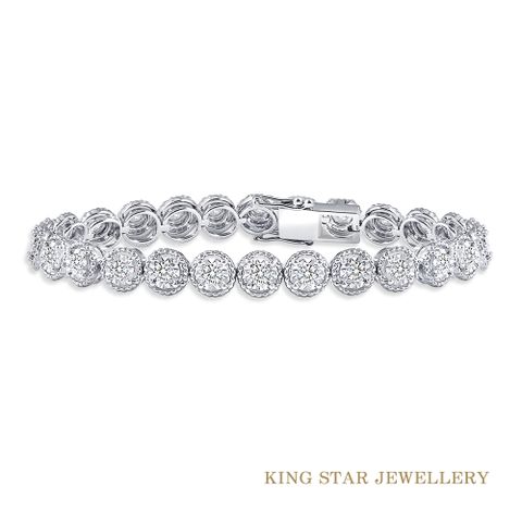 King Star 完美滿鑽1.5克拉18K金鑽石手鍊(超越10克拉的視覺效果)