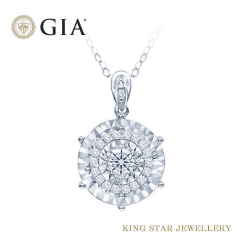 King Star GIA 30分無螢光 香氛鑽石14K金鑽墜(女人鎖骨上的小心機)