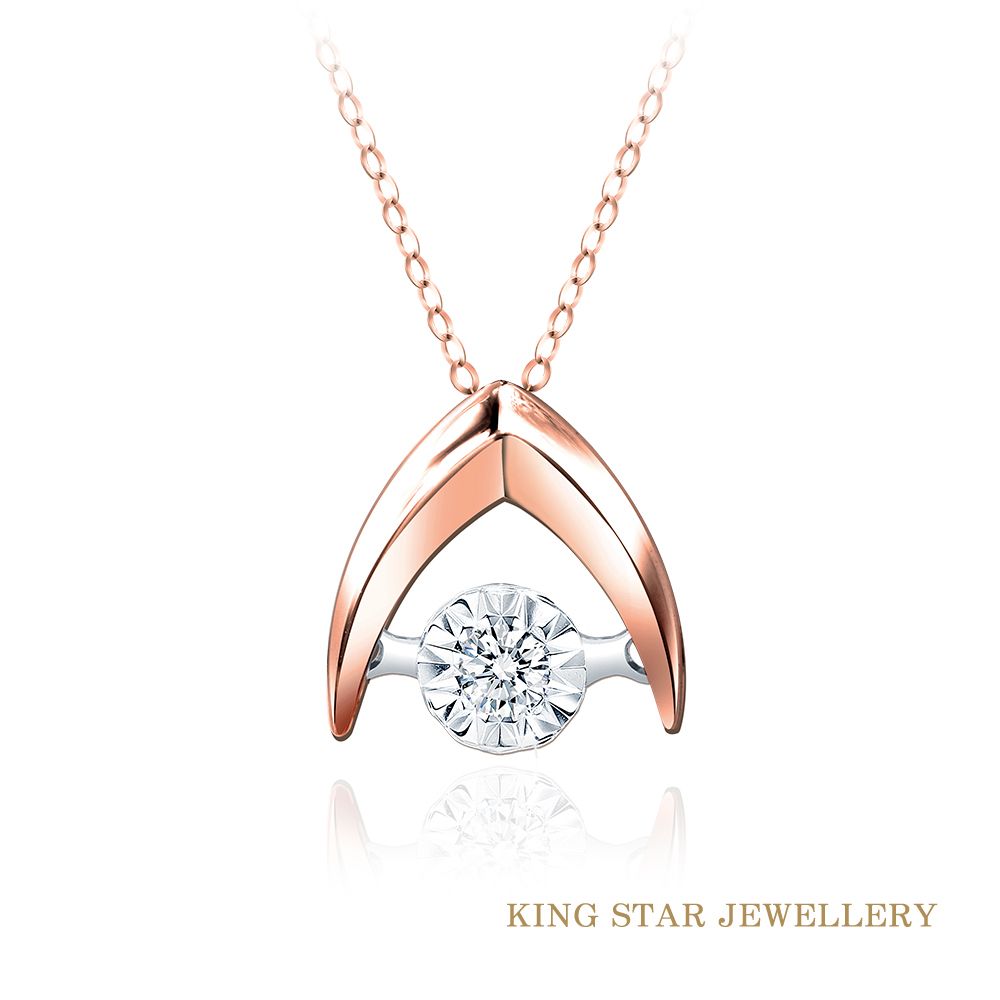 King Star 18K玫瑰金 天然鑽石項鍊 相知