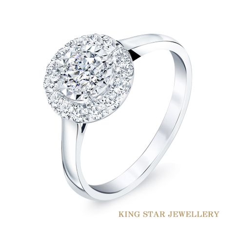 King Star 30分美滿14K金鑽石戒指(最白D color /3 Excellent極優 八心八箭)