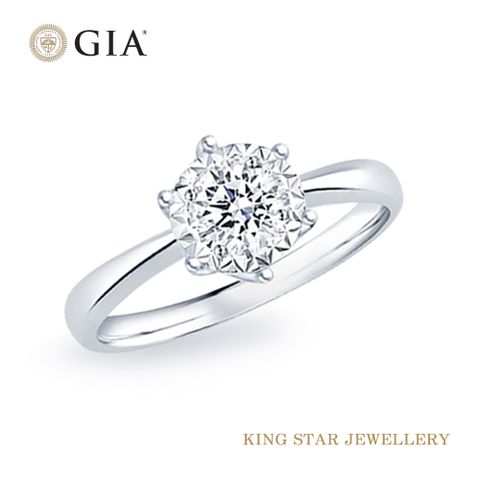 King Star GIA 無螢光D/IF 30分永恆六爪鑽石戒指(3 Excellent極優)