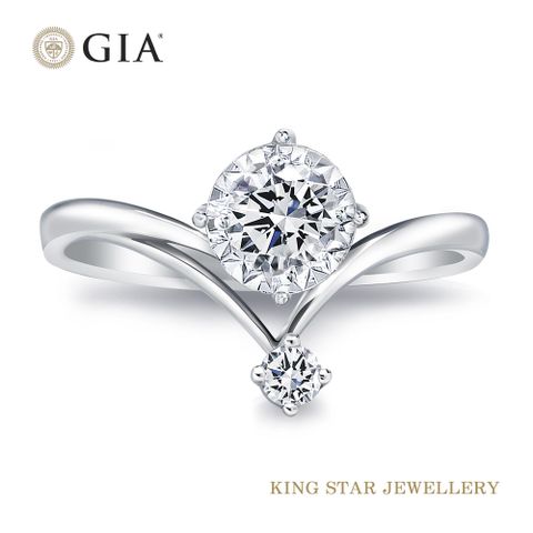 King Star GIA D IF 無螢光 30分皇冠V字鑽石戒指(國際認證鑽石)