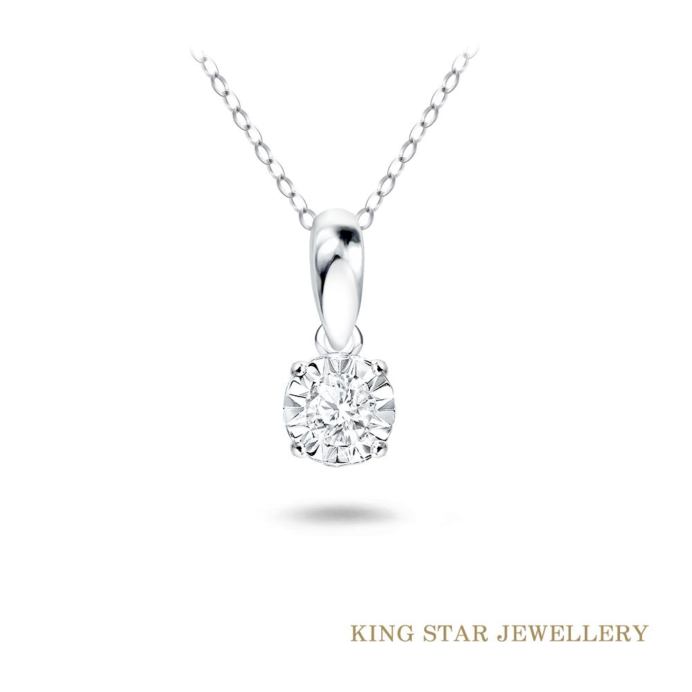 King Star 18K金 天然鑽石項鍊 流星墜