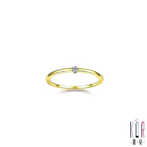 KOR蔻兒  經典 鑽石/黃K金女戒指-0.03ct