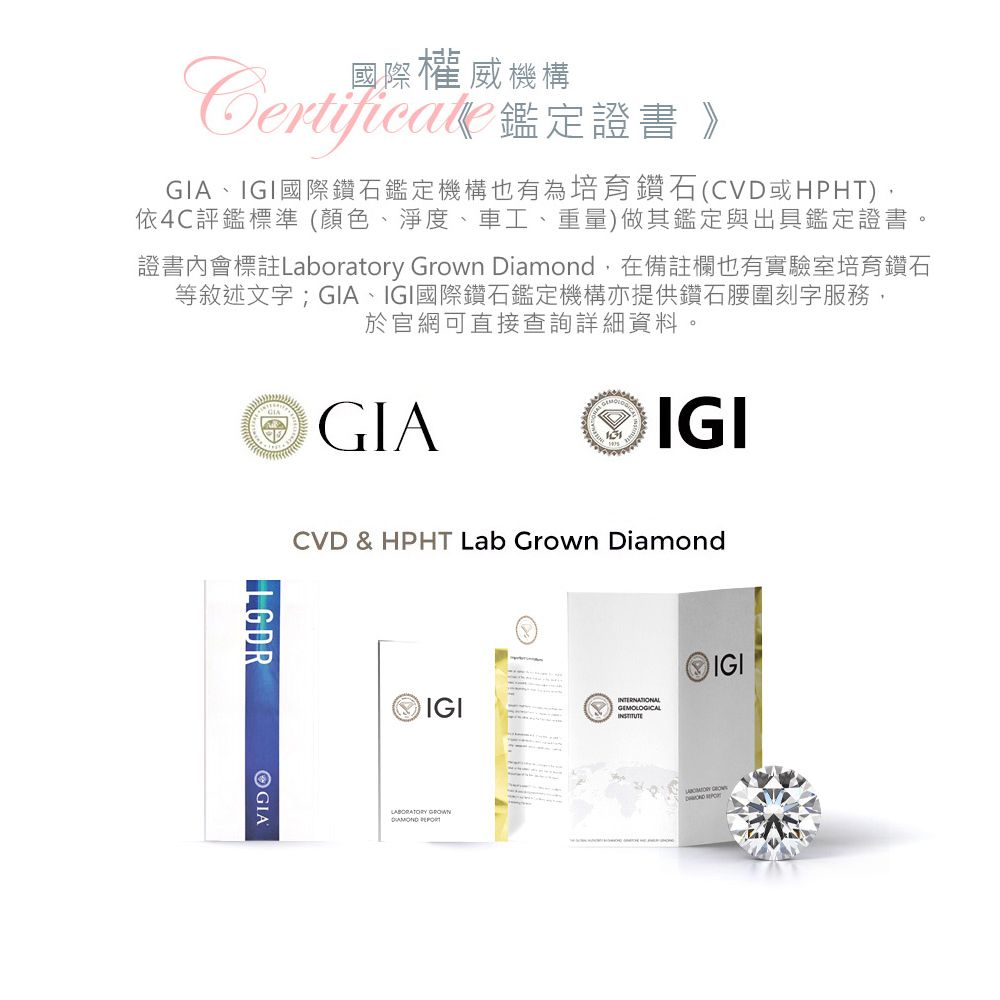 Alesai 艾尼希亞 IGI 30分 D/IF 18K 玫瑰金 包鑲鑽石項鍊 培育鑽石 3EX+IDEAL 車工