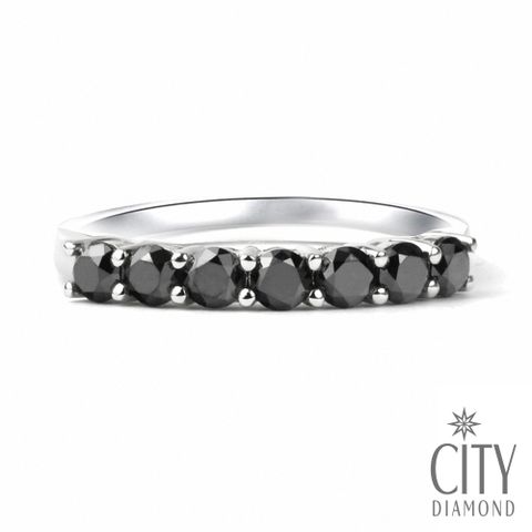 City Diamond引雅 經典60分黑鑽線戒/黑鑽鑽石戒指
