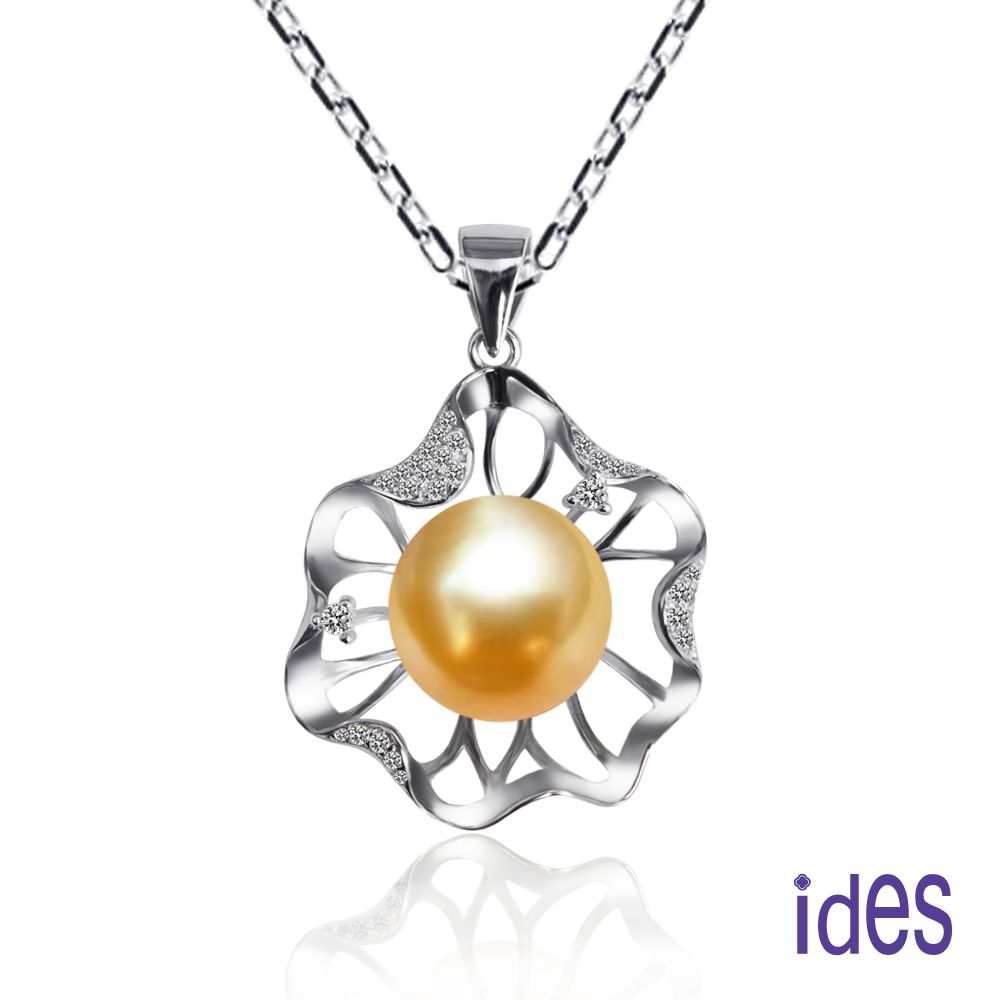 ides 愛蒂思  限量天然南洋珠項鍊/金色10.75mm/14K鍊花開富貴