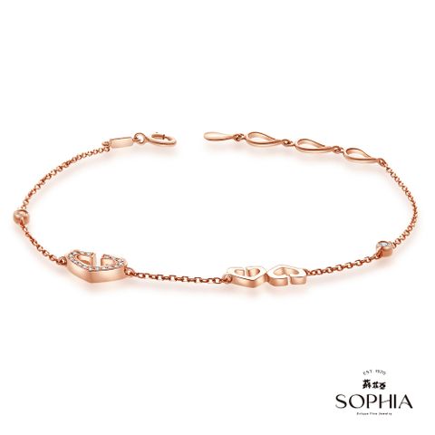 SOPHIA 蘇菲亞珠寶 - 心有所屬 14K玫瑰金 鑽石手鍊