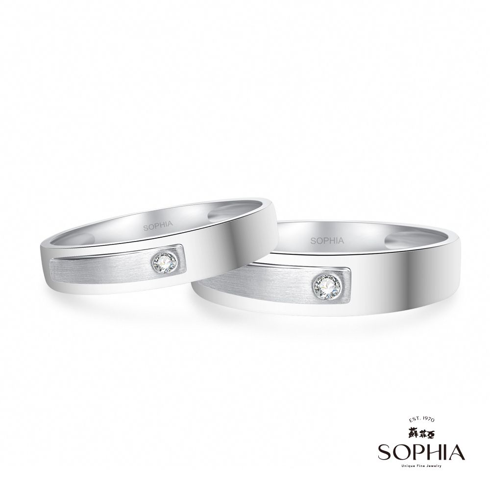 SOPHIA 蘇菲亞  珠寶 - 摩登時代系列二 14K金 鑽石對戒