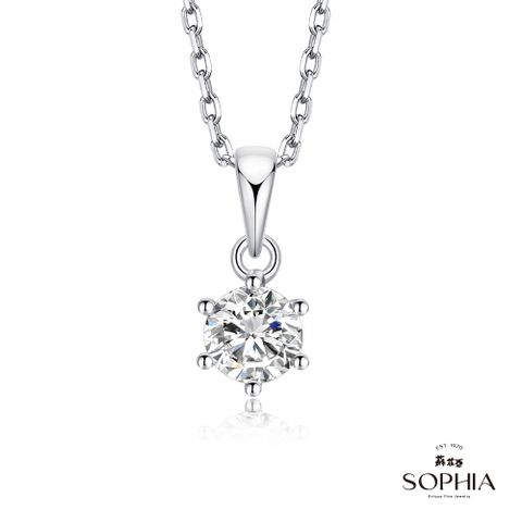 SOPHIA 蘇菲亞珠寶 - 經典六爪 30分 F/VVS1 18K金 鑽石項鍊