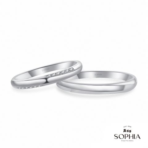 SOPHIA 蘇菲亞 珠寶 - Arlen 亞爾 950鉑金 結婚對戒