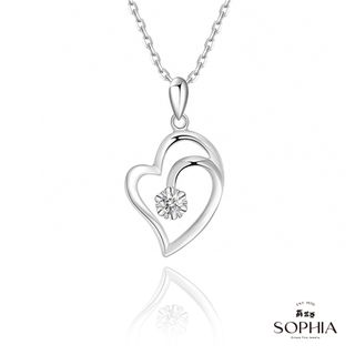 SOPHIA 蘇菲亞珠寶 - 愛戀心鑽 0.20克拉 18K白金 鑽石項鍊