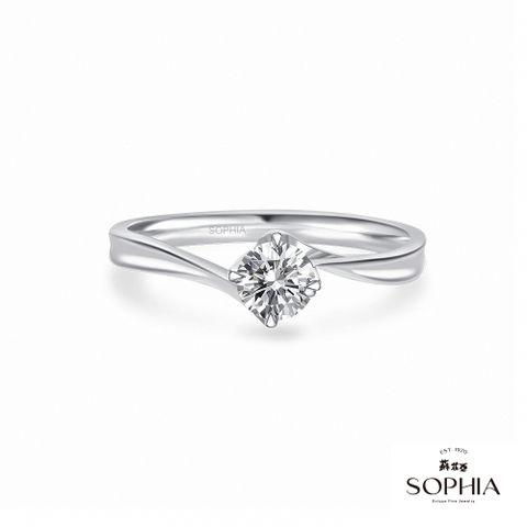 SOPHIA 蘇菲亞 GIA  珠寶 - 對角四爪 30分 GIA D/SI1 18K金 鑽石戒指