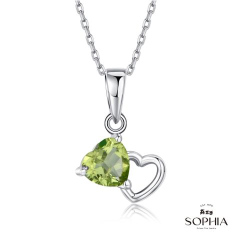 SOPHIA 蘇菲亞珠寶 - 玩美寶石系列-心心相印橄欖石 S925純銀 寶石項墜