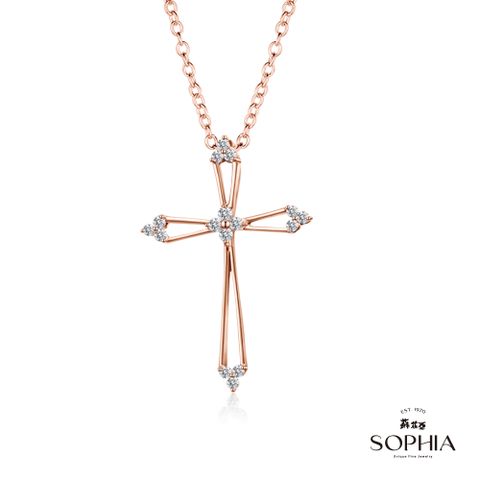 SOPHIA 蘇菲亞珠寶 - 克羅斯 18K玫瑰金 鑽石項墜