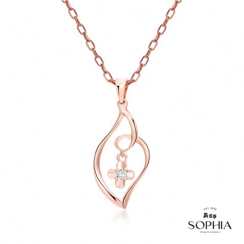 SOPHIA 蘇菲亞珠寶 - 花漾 14K玫瑰金 鑽石項鍊