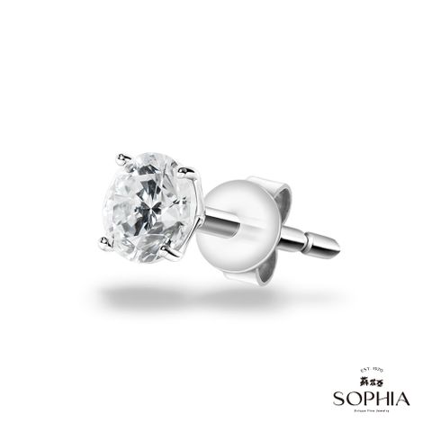 SOPHIA 蘇菲亞 珠寶 - 經典四爪 20分 18K金 單邊 鑽石耳環