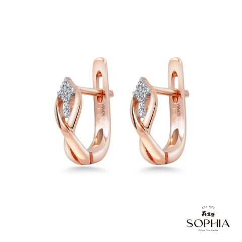 SOPHIA 蘇菲亞珠寶 - 凱莉 14K玫瑰金 鑽石耳環