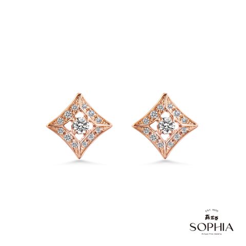 SOPHIA 蘇菲亞珠寶 - 達蓮娜 14K玫瑰金 鑽石耳環