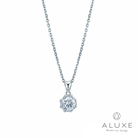 ALUXE 亞立詩 0.30克拉 FVS2 18K金 鑽石項鍊 優雅綻放 NS0775