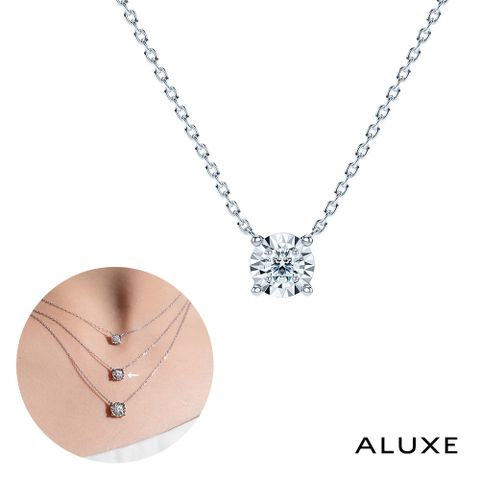 ALUXE 亞立詩 14K金 鑽石項鍊 閃耀單鑽 閃耀系列 NN2218 (50分視覺效果)